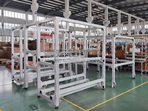 大型非標(biāo)自動(dòng)化設(shè)備機(jī)架2 鋁型材機(jī)架地面支撐件