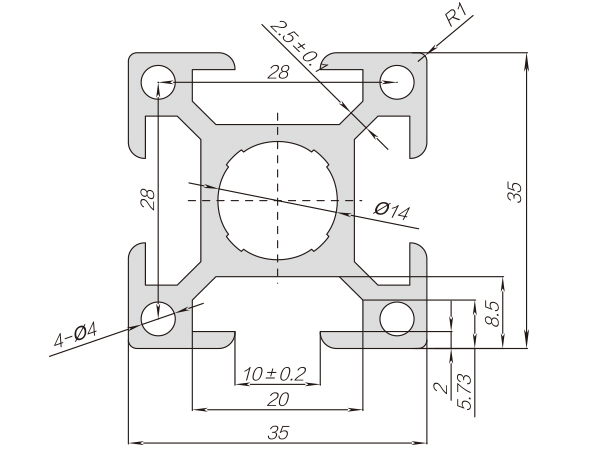 35系列鋁合金型材 001 010 35 35 35系列鋁合金型材 001 010 35 35